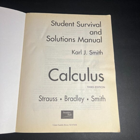 Calculus - Student Survival & Solutions Manual 3rd Edition Textbook Karl Smith - Picture 5 of 7